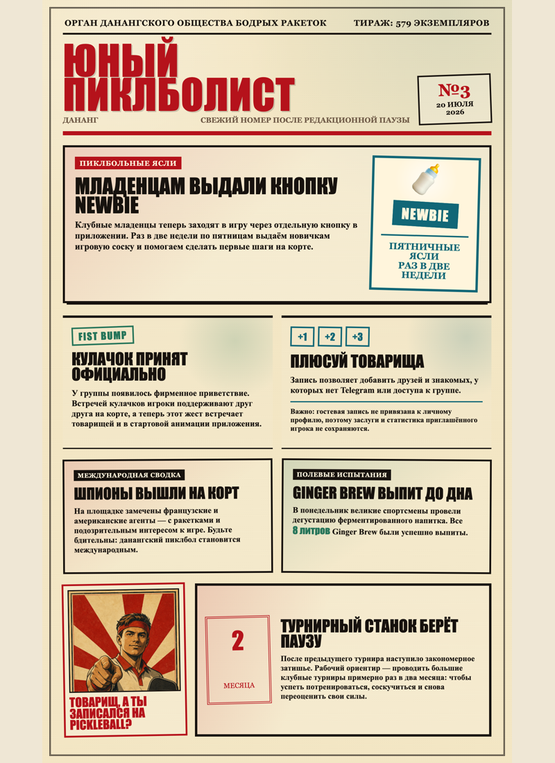 Юный пиклболист №3, 20 июля 2026